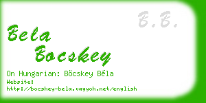 bela bocskey business card